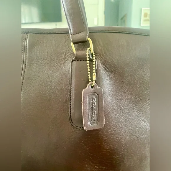 Coach Vintage NYC Marketing Tote Glove Tanned Leather Burgundy Shopper 1980’s - Picture 4 of 12